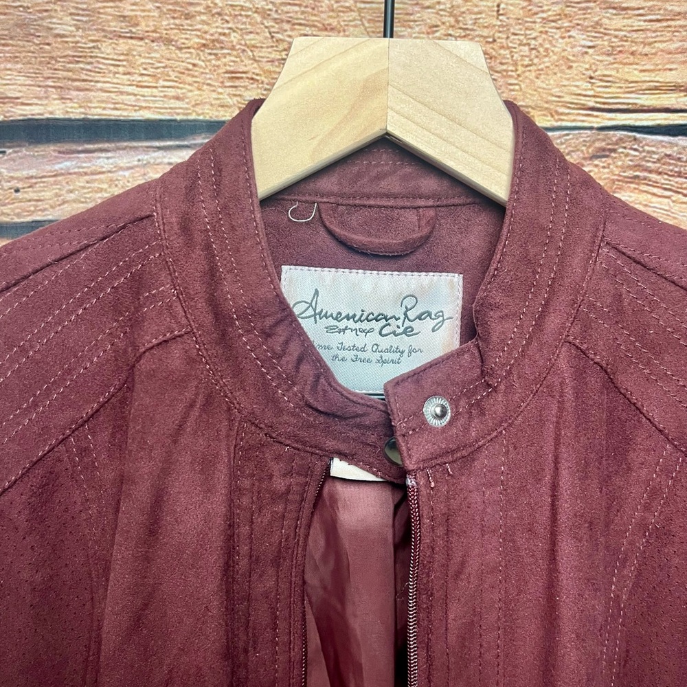 American Rag Maroon Bomber Jacket - Picture 3 of 11